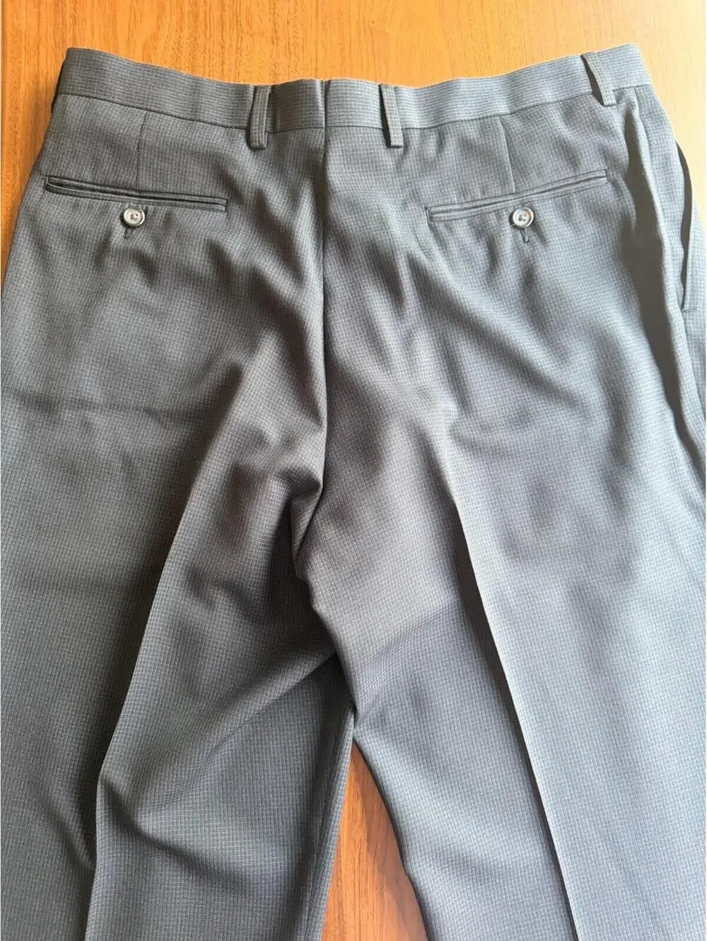 Ralph by Ralph Lauren Men's Pleated Dress Trouser Gray Micro-Check 34x30